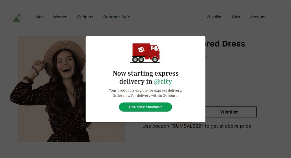Create pop ups with personalized images and dynamic content