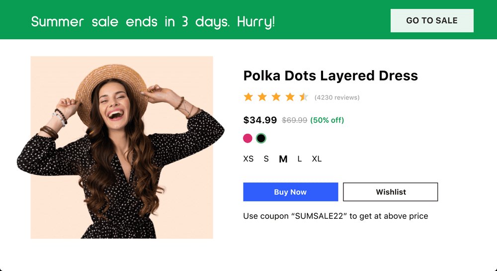 Insert a sticky promotional with a call to action button