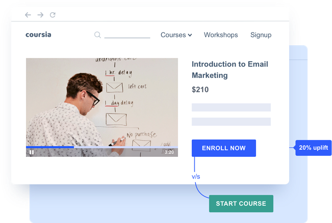 a/b test variations on your elearning platform