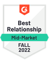 G2 best relationship mid market fall 2022