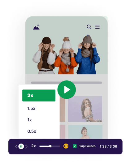 VWO Insights - Mobile App - Watch session replays at various speed levels
