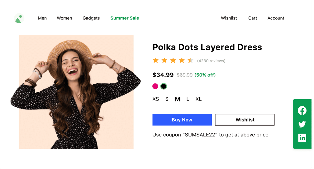 Add dynamic social share buttons which remain anchored on the page